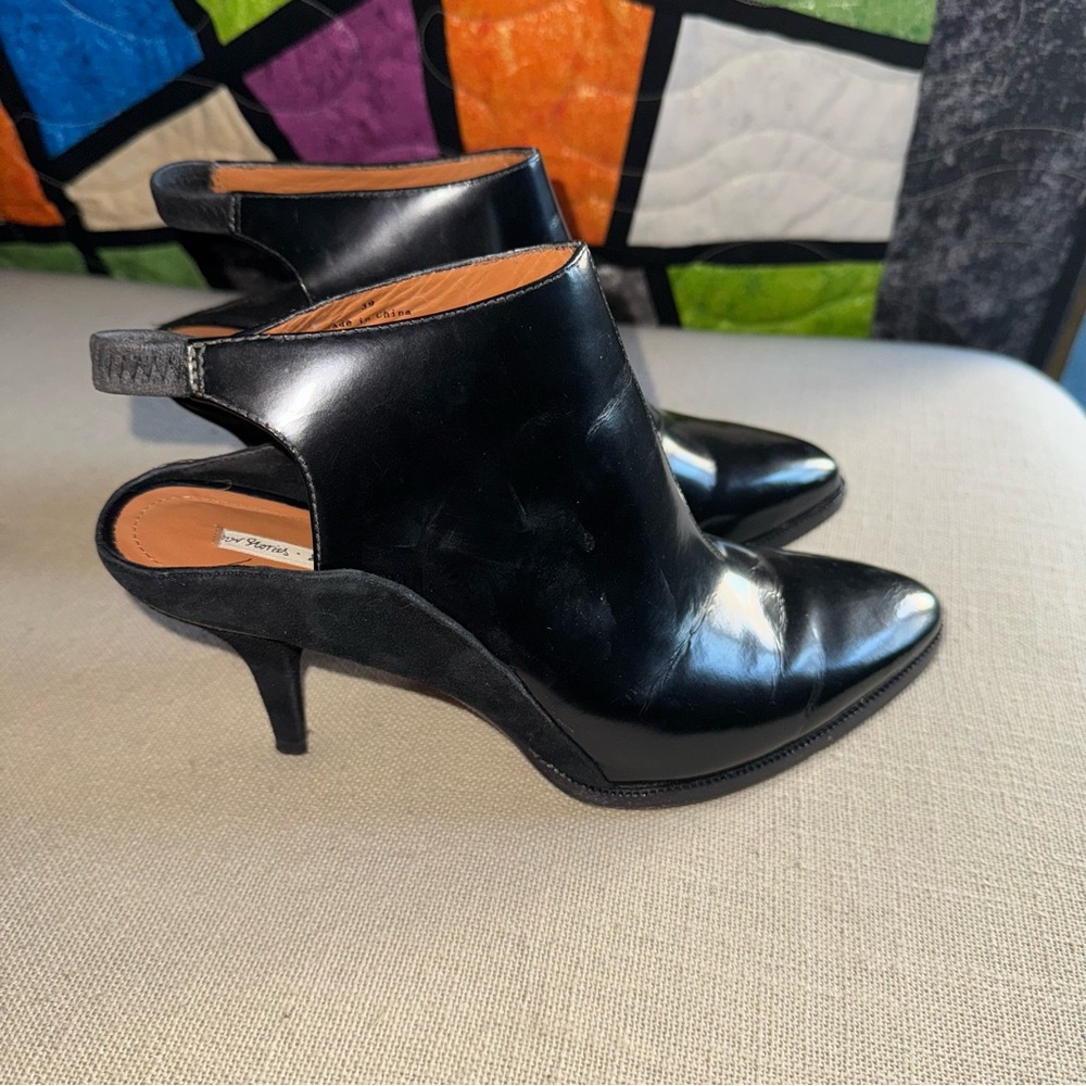 & Other Stories Black Leather Booties 8.5